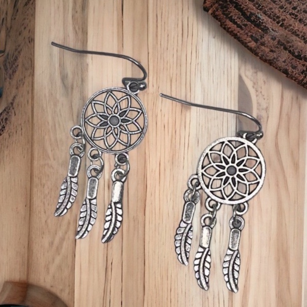 Silver Dream Catcher Earrings